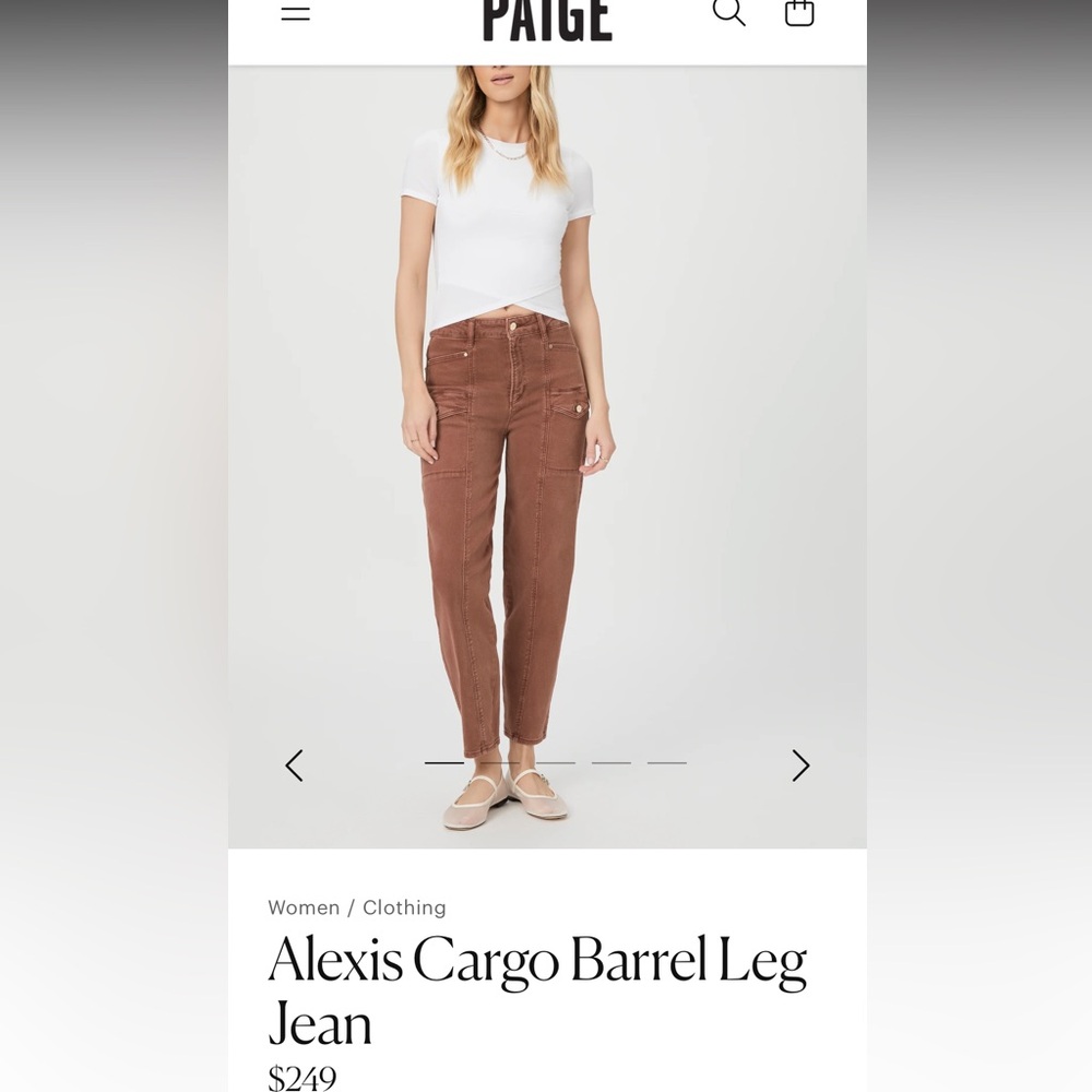 Paige Terracota in vintage burnt color pants NWT
